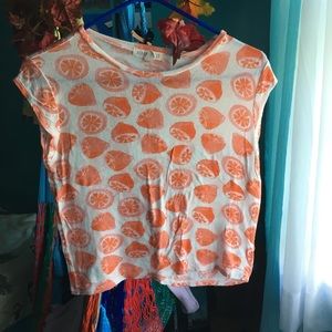 Aeropostale Orange Patterned Crop Top
